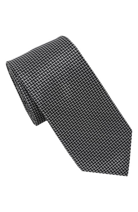 Herringbone Print Tie