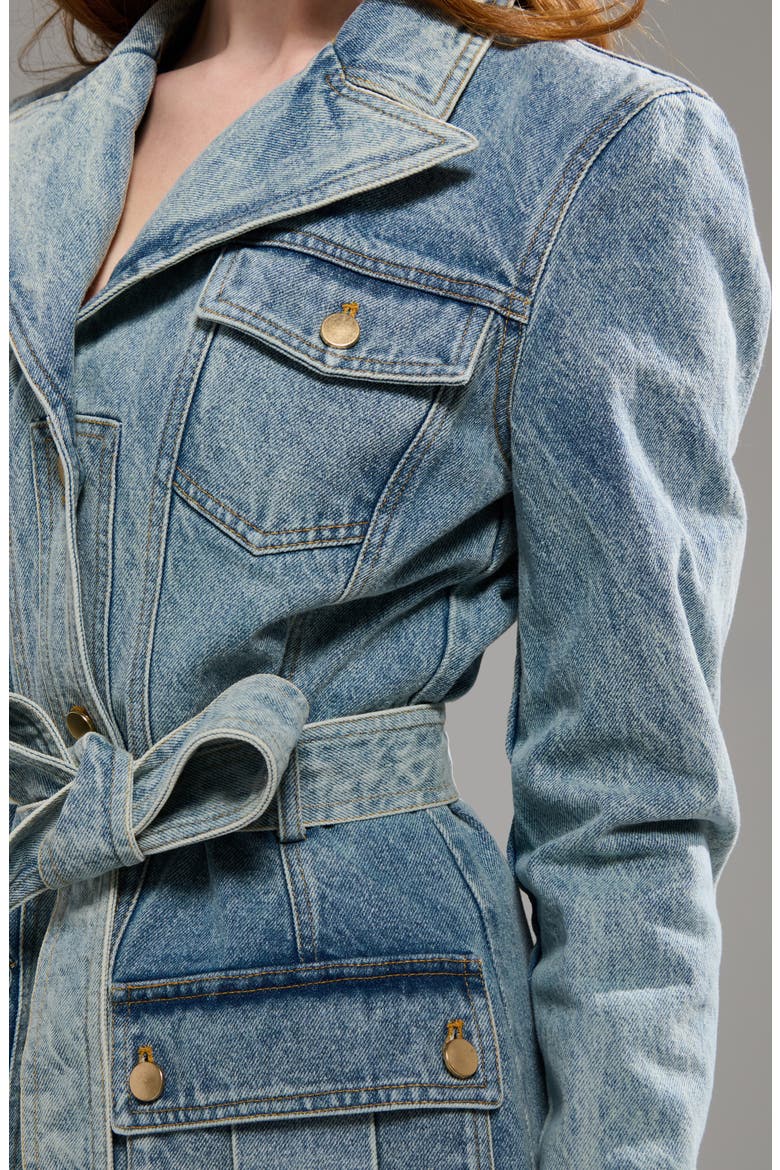 Lucienne Denim Trench Coat, Alternate, color, DENIM
