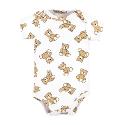 Hudson Baby Five-piece Set Of Cotton Infant All-in-one Bodysuits In Brown
