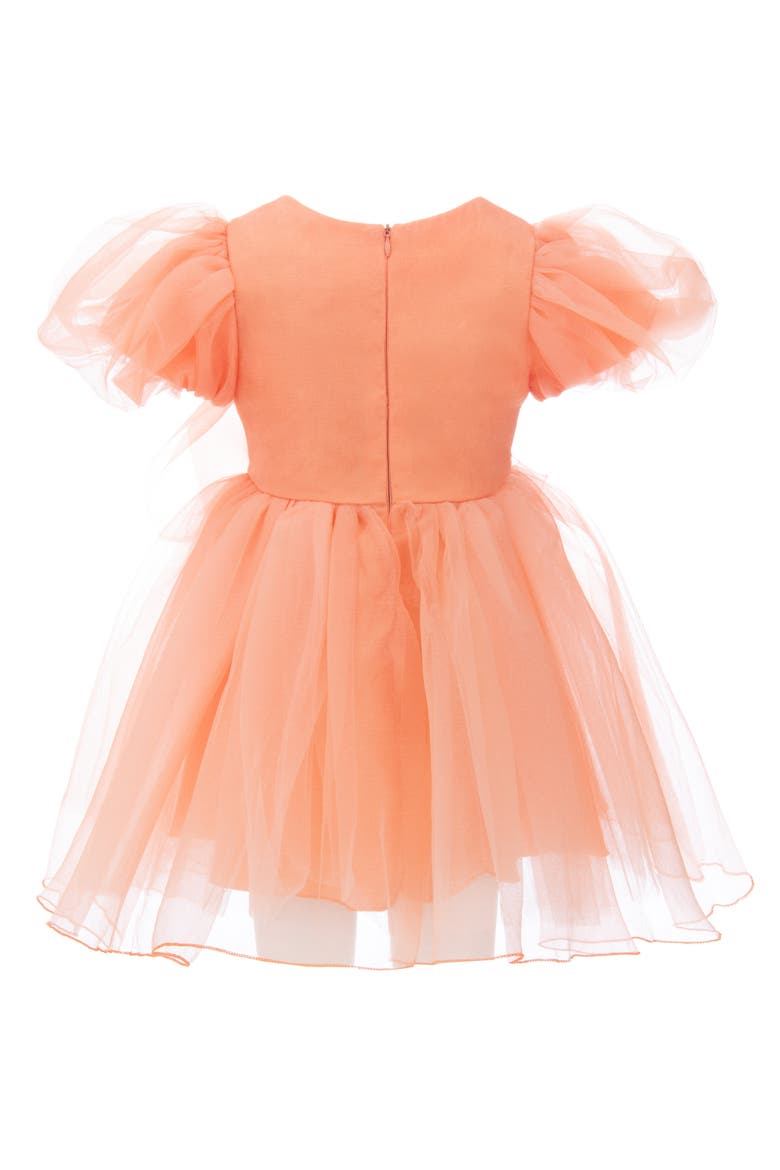 Bow Organza Dress, Alternate, color, Peach