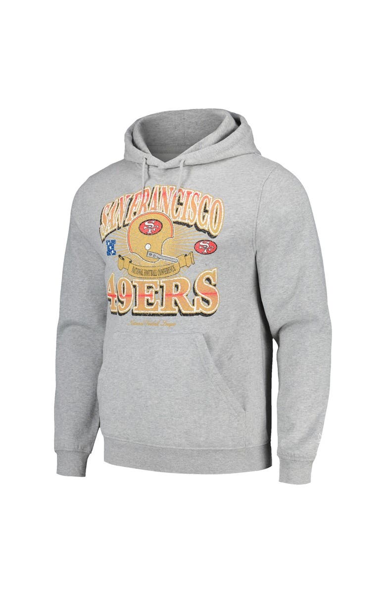 New Era Men's New Era Heather Gray San Francisco 49ers Retro Pullover Hoodie, Alternate, color, Heather Gray