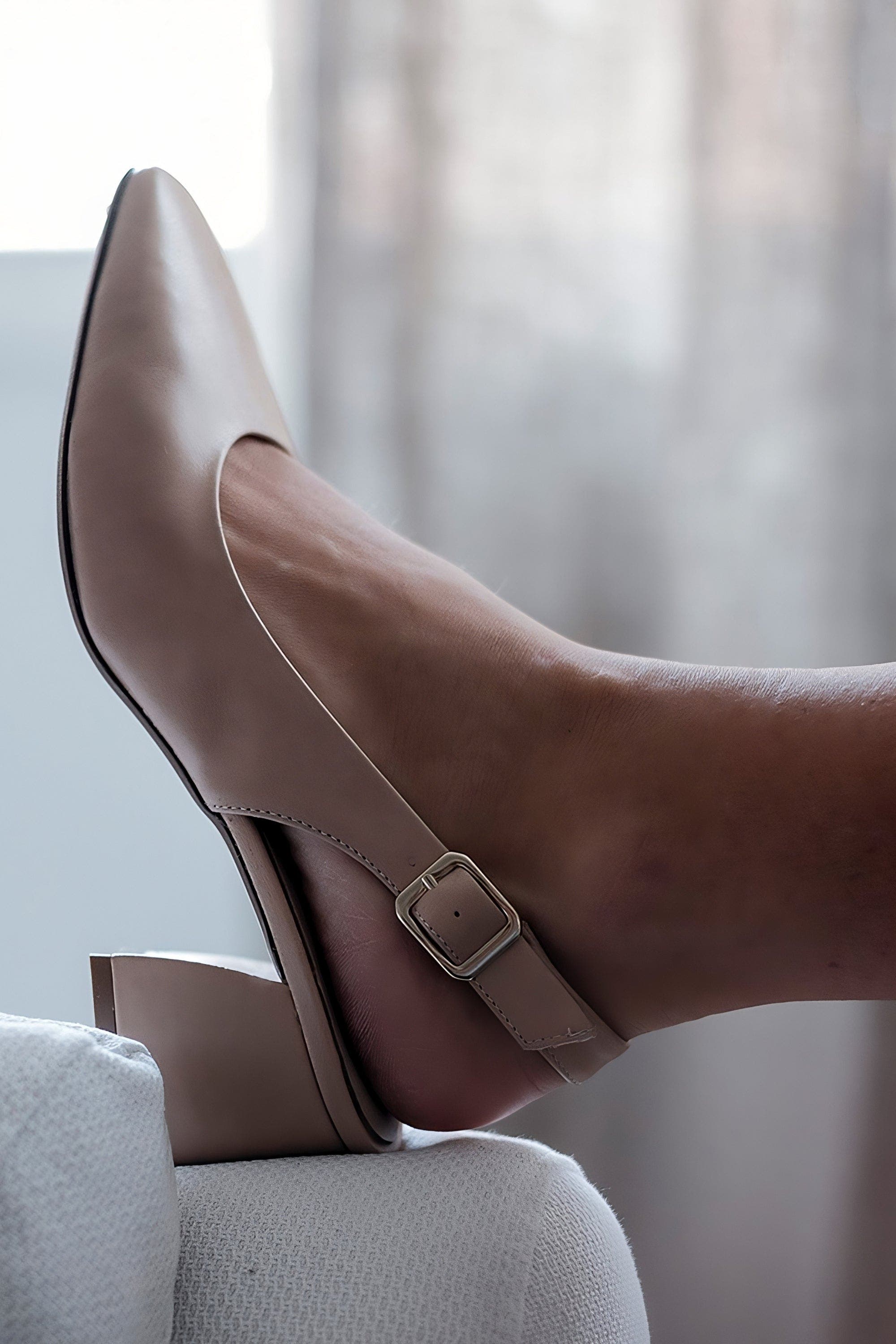 Pia Leather Slingback Pump, Alternate, color, Nude