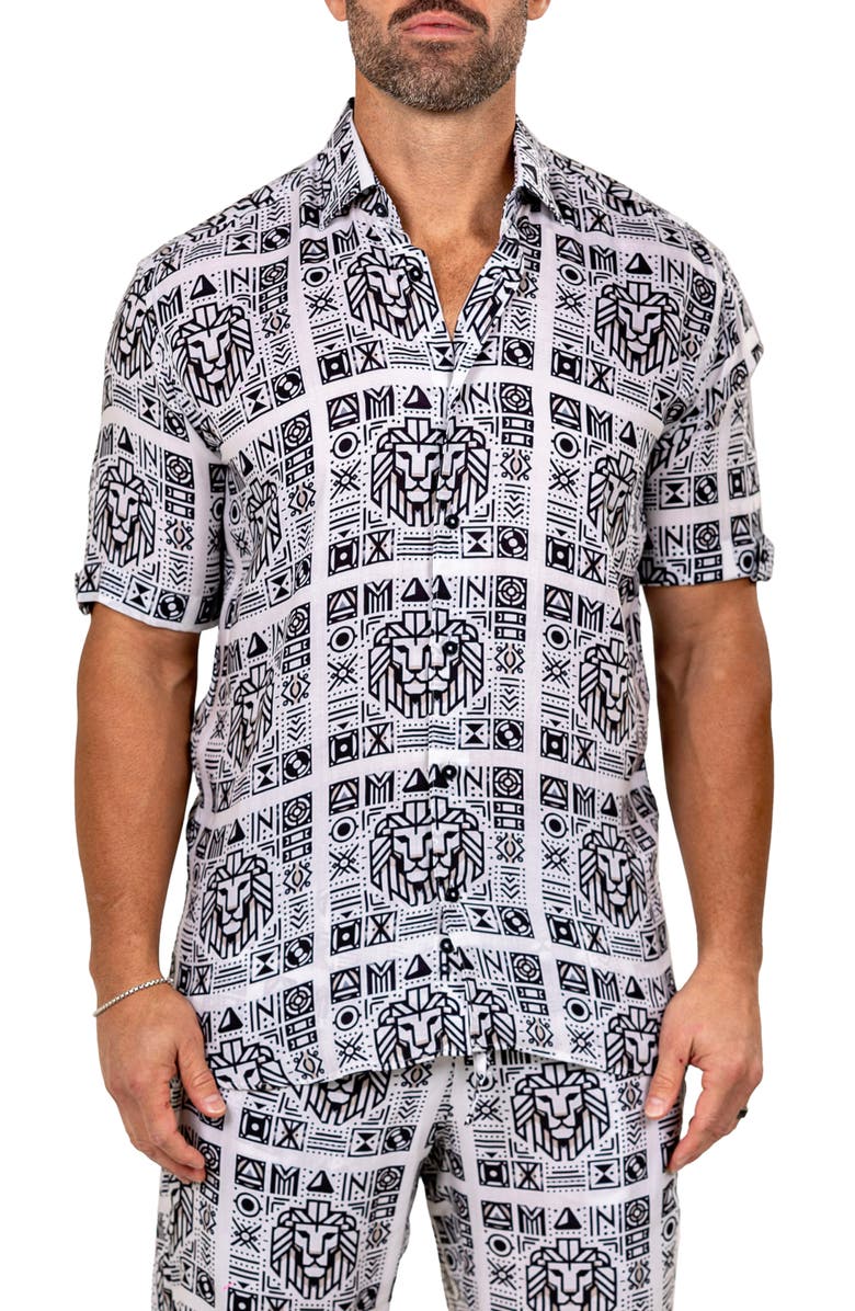 Maceoo Galileo Marthy Short Sleeve Button-Up Shirt, Main, color, 