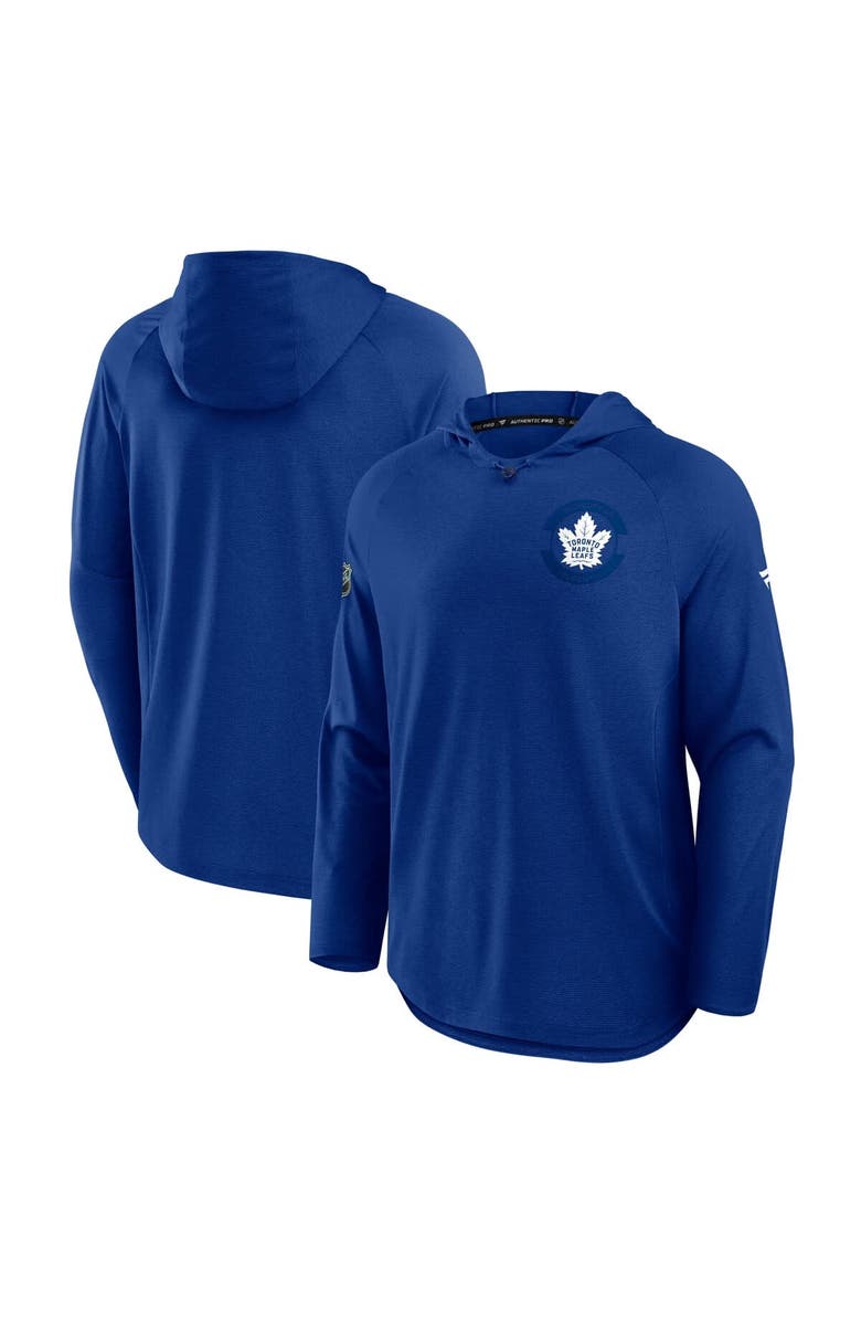 FANATICS Men's Fanatics Blue Toronto Maple Leafs Authentic Pro Rink Raglan Hoodie, Alternate, color, Blue