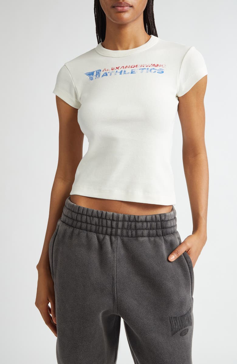 Alexander Wang Logo Graphic Baby Tee, Main, color,