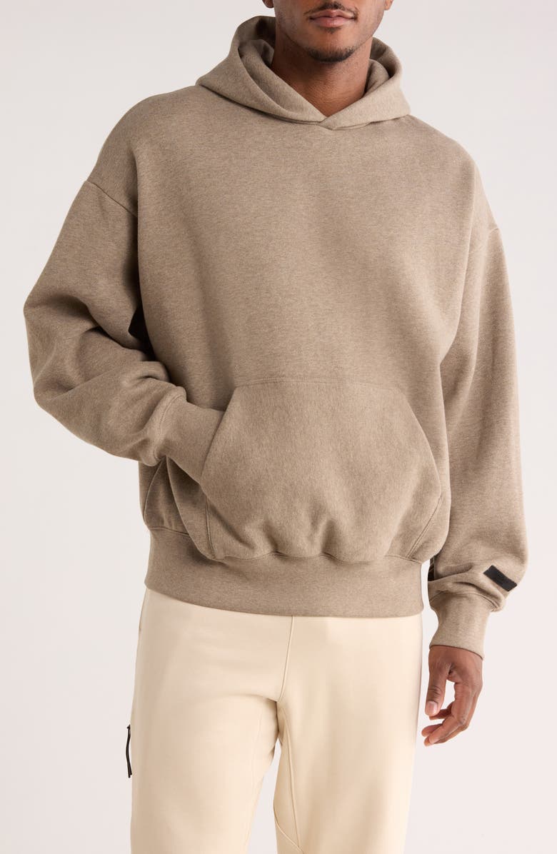 Fear of God Essentials Classic Fit Fleece Hoodie, Main, color, Concrete/Dark Concrete Heather