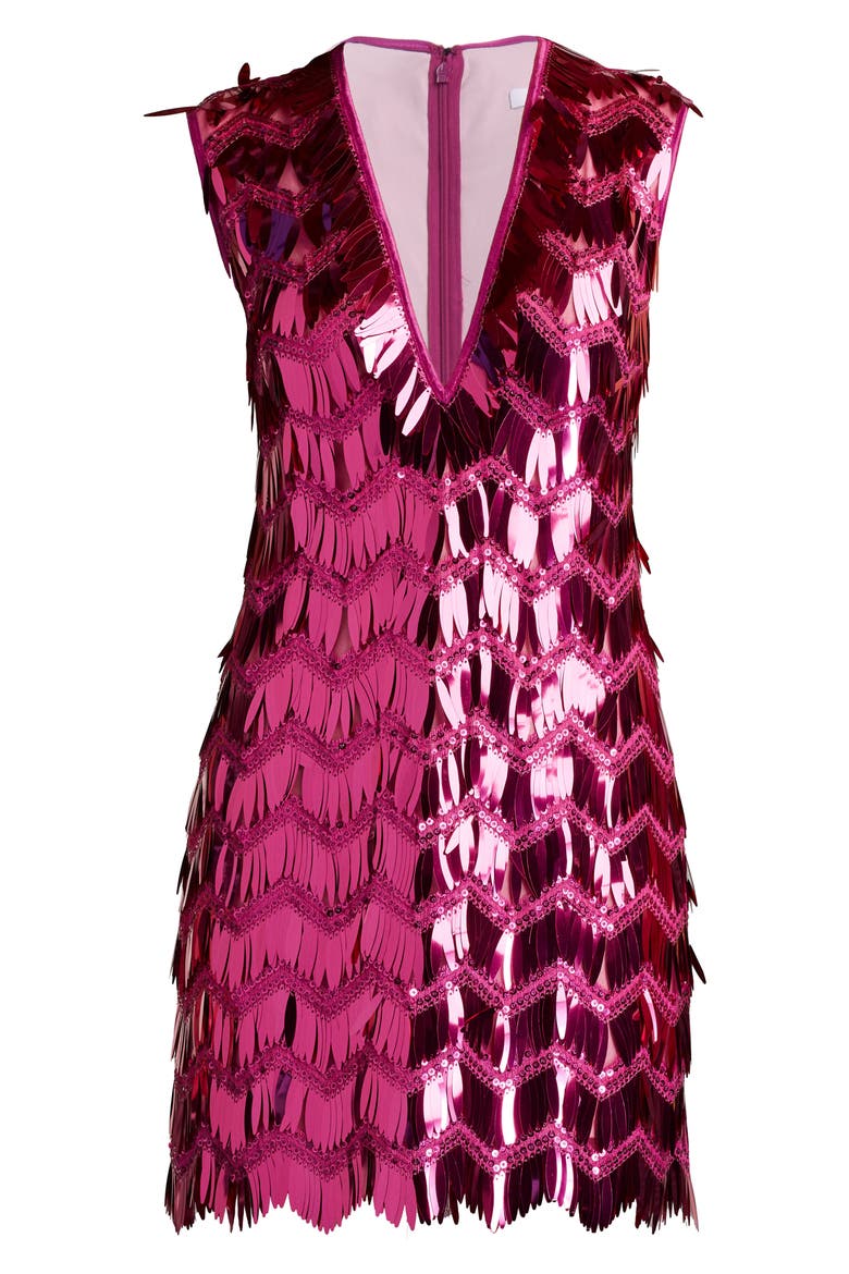 Sequin Paillette Cocktail Minidress, Alternate, color, WILD PINK