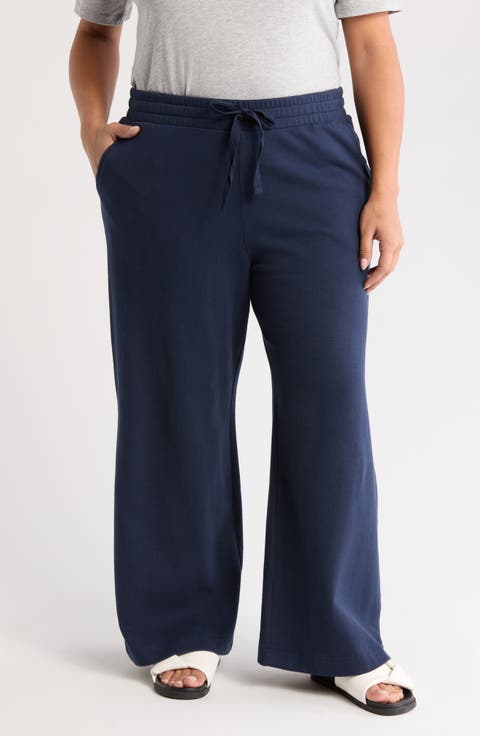 Piqué Wide Leg Pants (Plus)