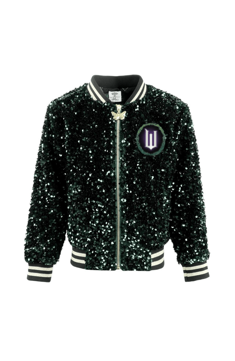 Lola + The Boys Elphaba Sequin Bomber, Main, color, Black