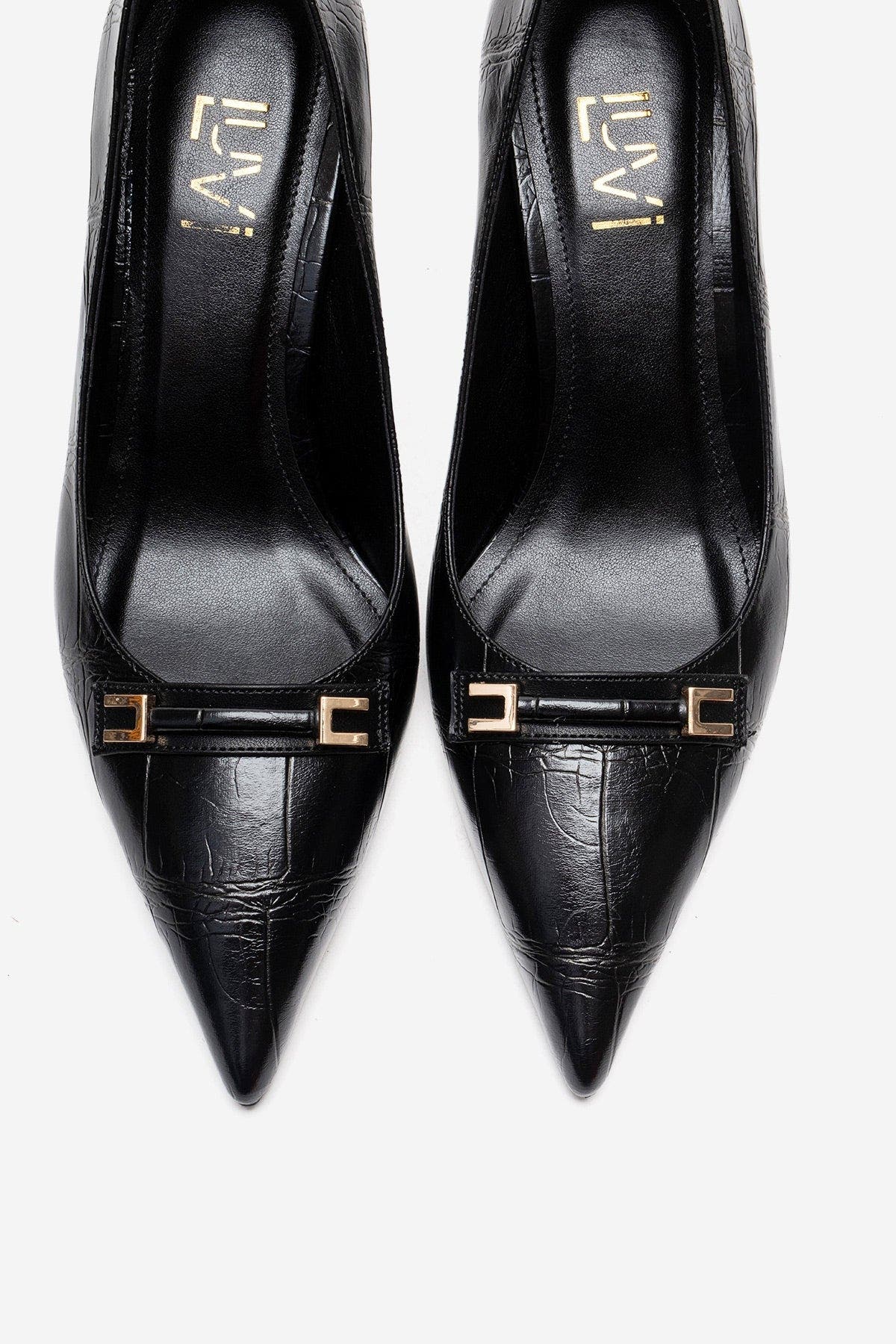 Poesy Pointed Toe Stiletto Pump, Alternate, color, Black Print