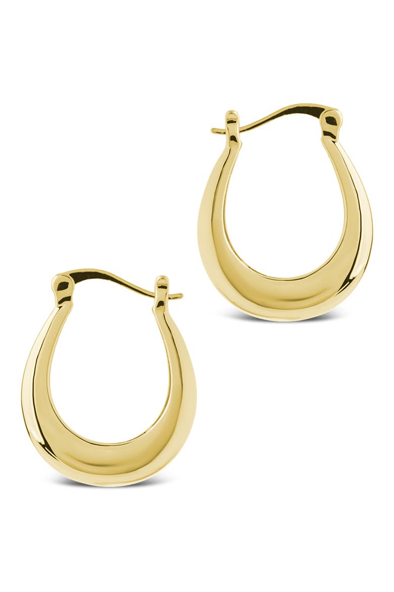 Athena Rib Hoop Earrings, Alternate, color, GOLD