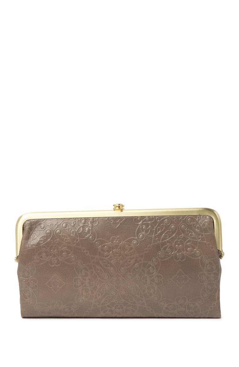 HOBO Lauren Embossed Leather Double Frame Clutch, Main, color,