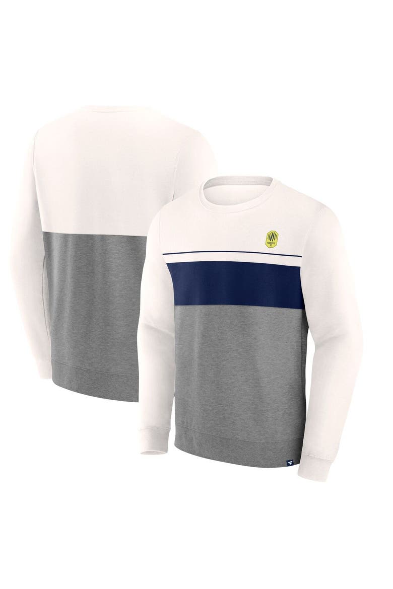 Men's Fanatics Branded Gray Nashville SC Corner Pass Pullover Sweatshirt, Main, color, Gray