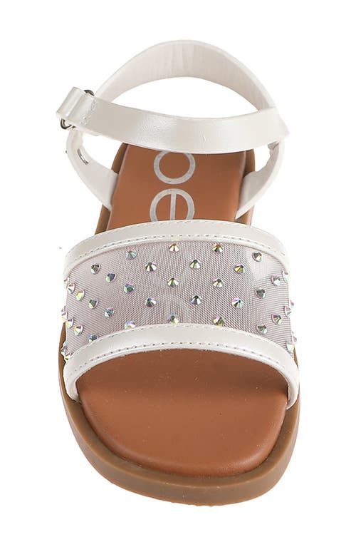 Bebe Little Girls Sparkly Fashion With Rhinestone Sandals In White