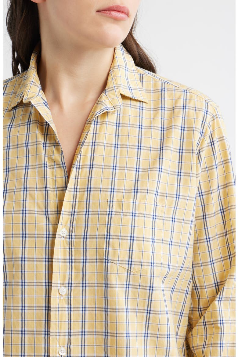 Eileen Relaxed Button-Up Shirt, Alternate, color, YELLOW AND BLUE PLAID