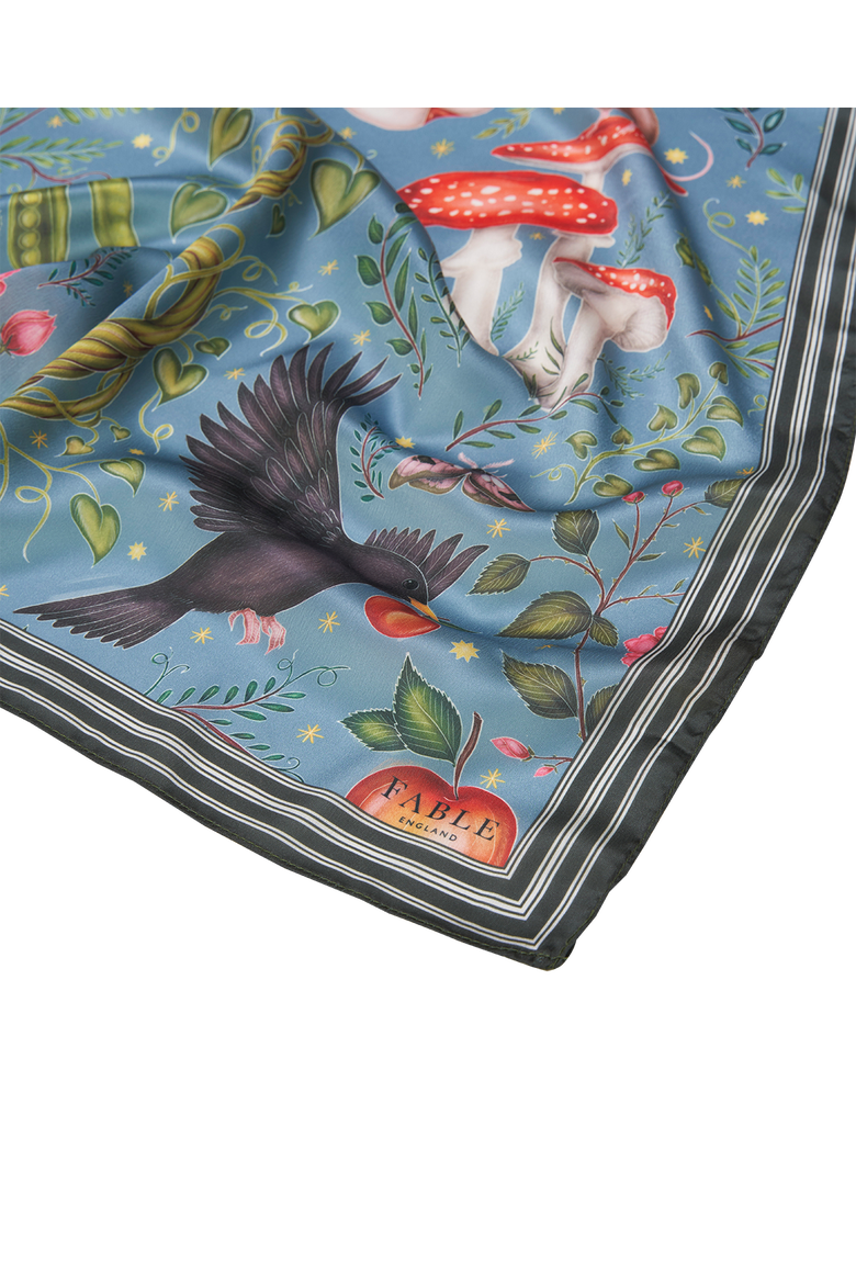 Catherine Rowe's Into The Woods Square Scarf Teal, Alternate, color, Teal