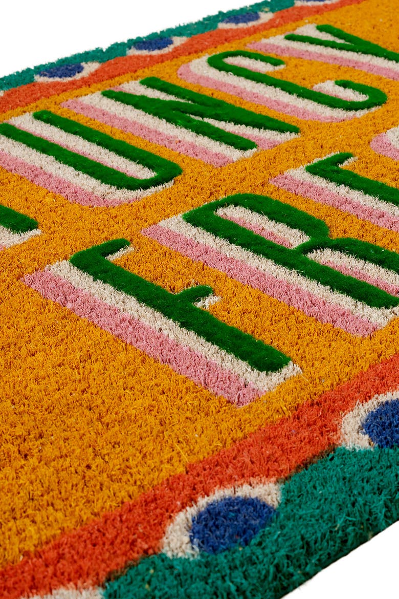 Kerala Funcy 100% Coir Doormat 18" x 30", Alternate, color, Orange