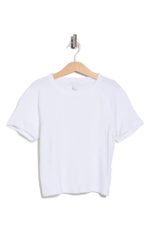 Rib Crop Short Sleeve Top