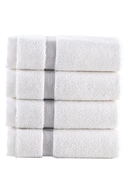 Contrast Border 4-Piece Towel Set