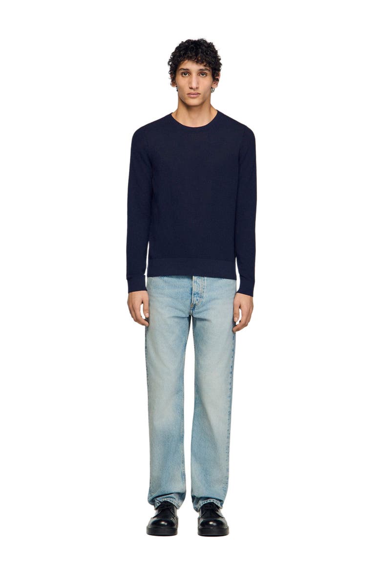 Textured knit sweater, Alternate, color, Navy blue