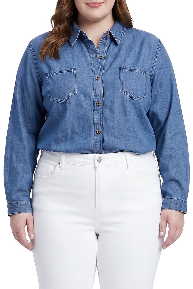 Denim Button-Up Shirt, Main, color, INDIGORINSE