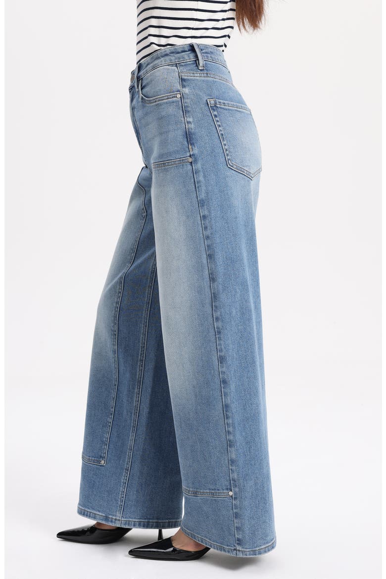 High Waist Barrel Leg Jeans, Alternate, color, MEDIUM BLUE
