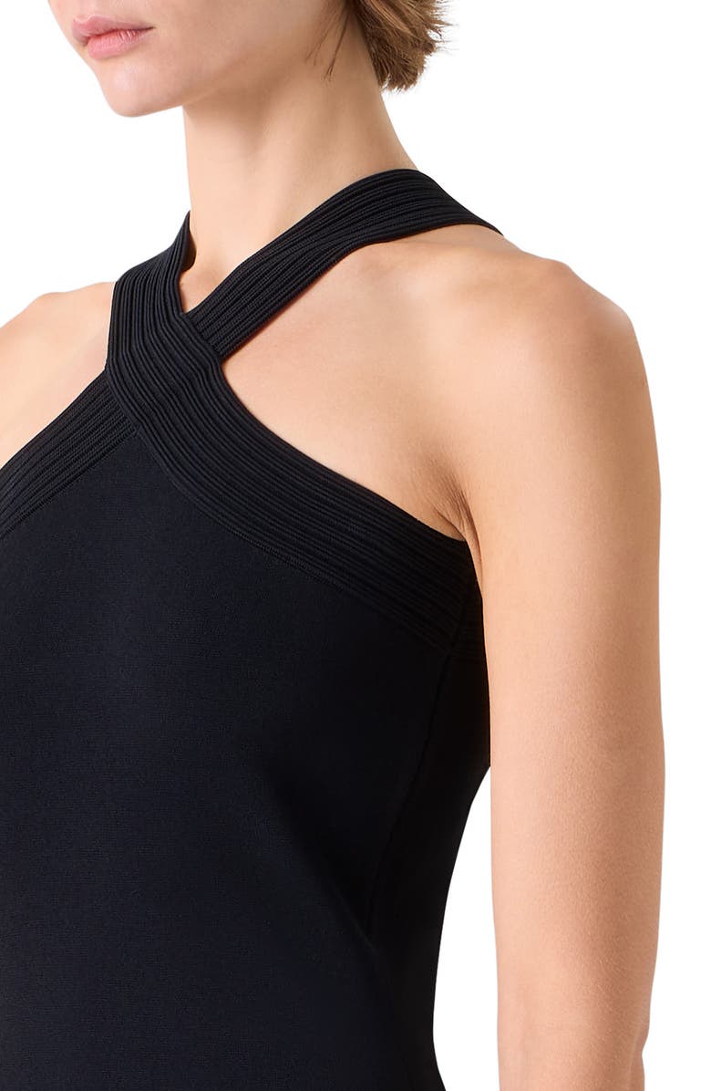 Akris Cross Strap Sweater Dress, Alternate, color, Black