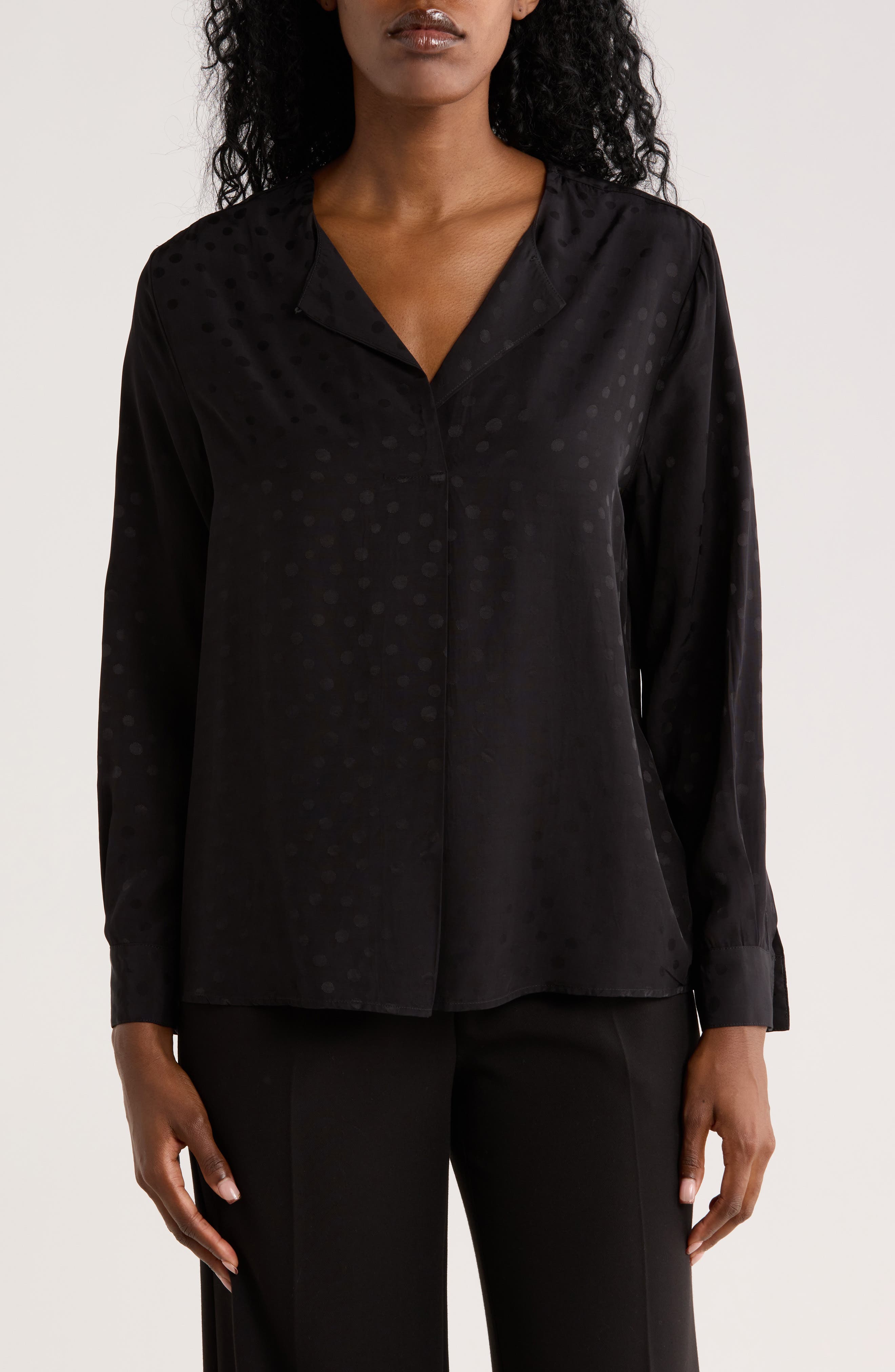 Liverpool Dot Popover Woven Top
