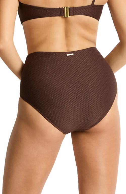 Sea Level Luminara High Waist Bikini Bottoms In Brown