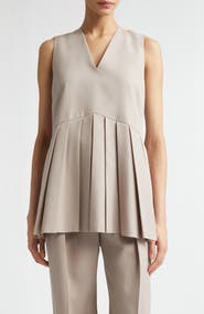 Jil Sander Pleated Wool Gabardine Top