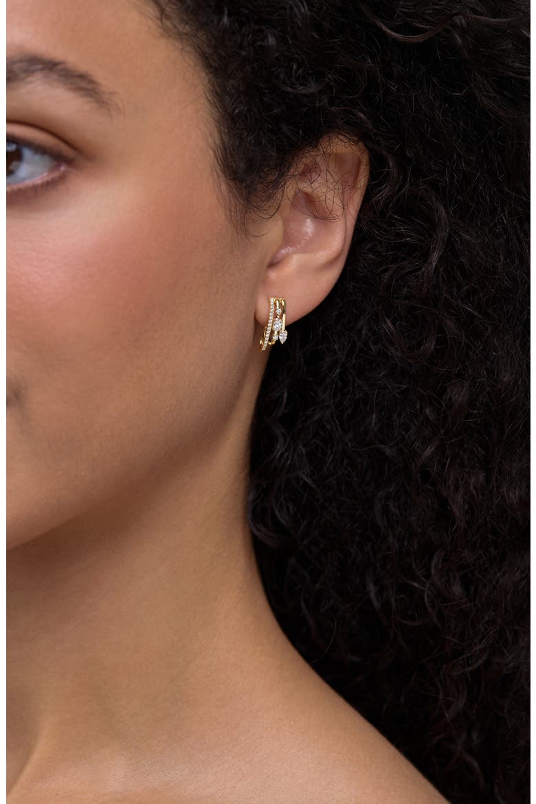 Maya Diamond Huggie Half Hoop Earrings, Alternate, color, 18K YELLOW GOLD
