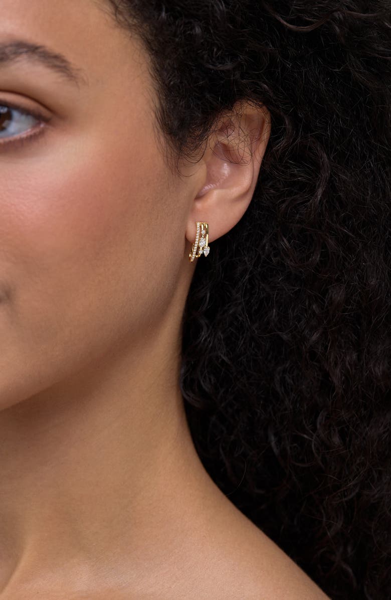 Bony Levy Maya Diamond Huggie Half Hoop Earrings, Alternate, color, 18K Yellow Gold