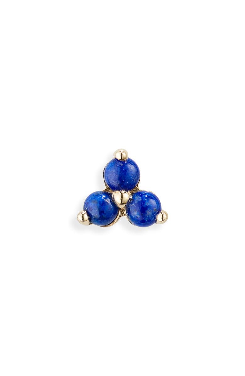 MARIA TASH Large Lapis Trinity Threaded Stud Earring, Main, color, Gold/Blue