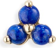 MARIA TASH Large Lapis Trinity Threaded Stud Earring