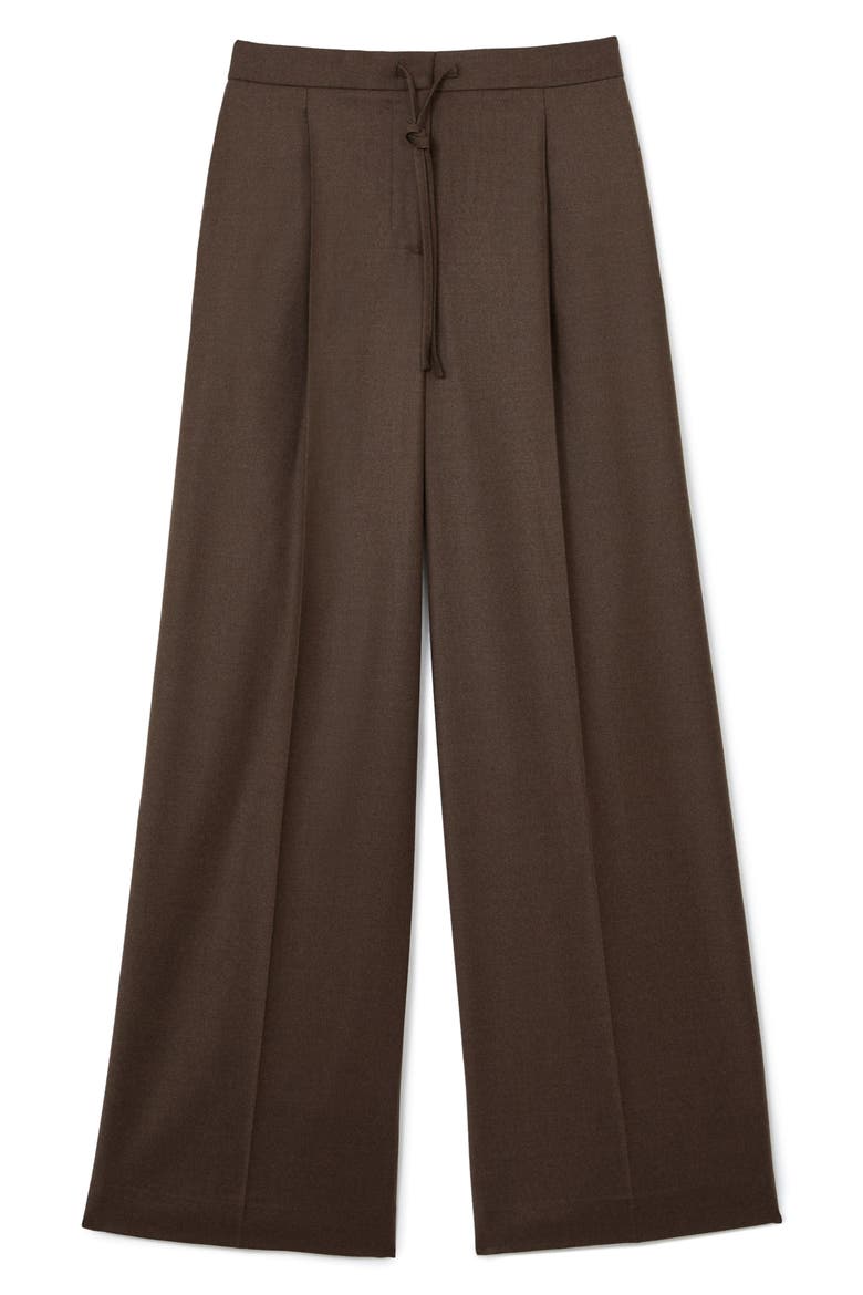 Derby Wide Leg Drawstring Trousers, Alternate, color, MOCHA BROWN