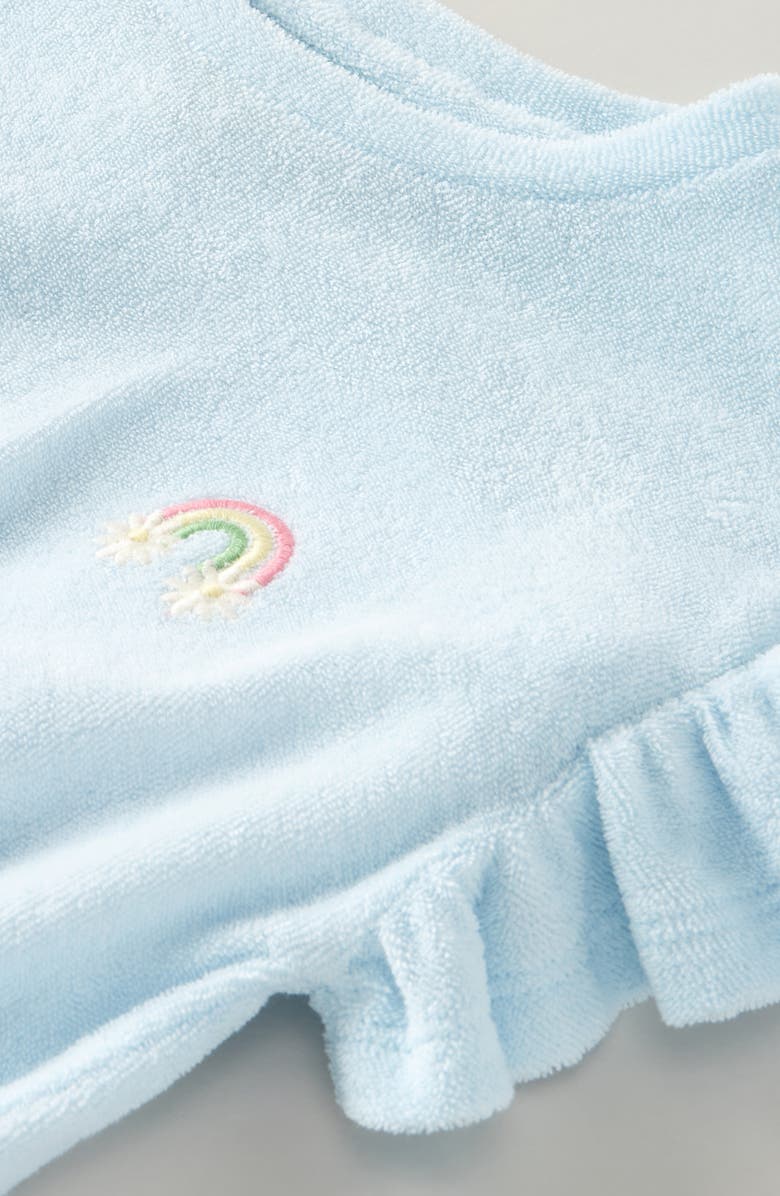 Tucker + Tate Kids' Flutter Sleeve Cotton Terry Dress, Alternate, color, Blue Rainbow Flower Embroidery