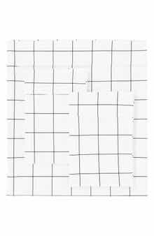 MELANGE HOME Grid Percale Cotton Sheet Set