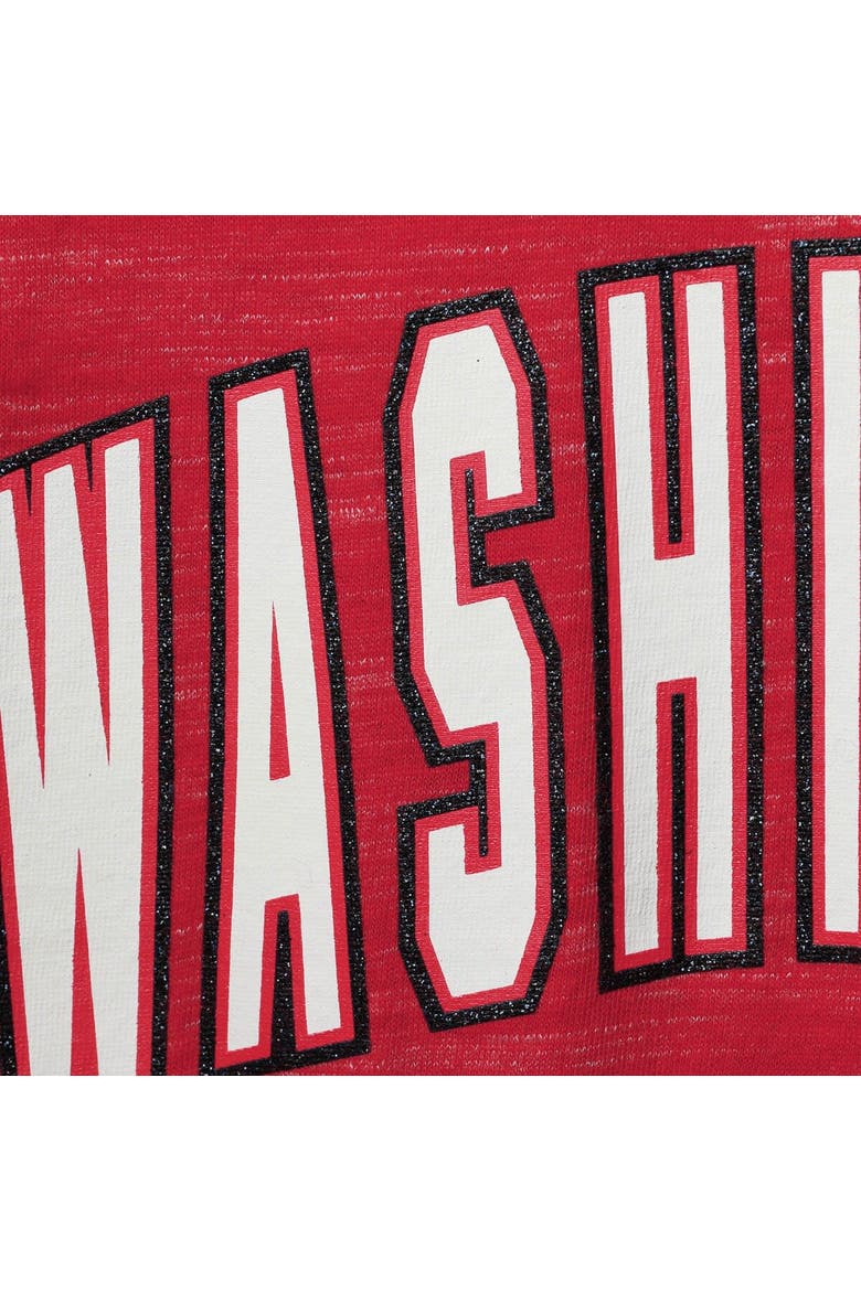 Women's New Era Red Washington Nationals Plus Size Raglan V-Neck T-Shirt, Alternate, color, Red
