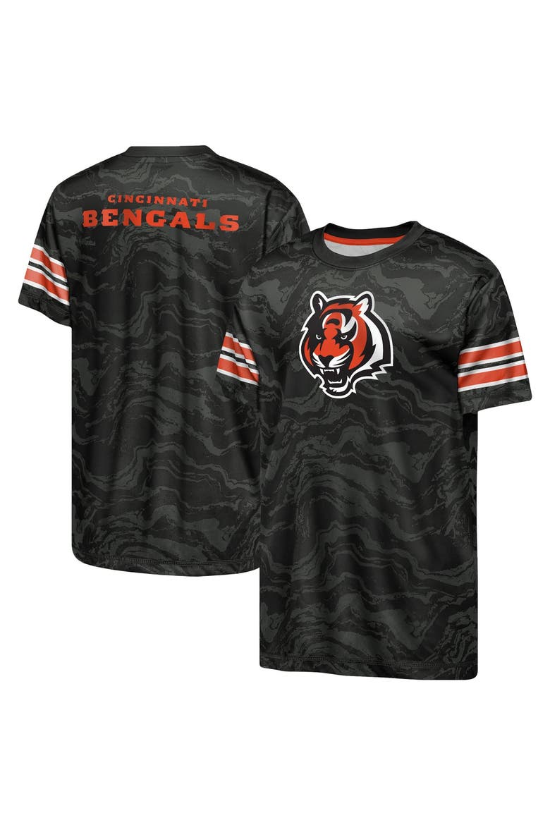 Youth Outerstuff  Black Cincinnati Bengals Slant Route Performance T-Shirt, Main, color, Black