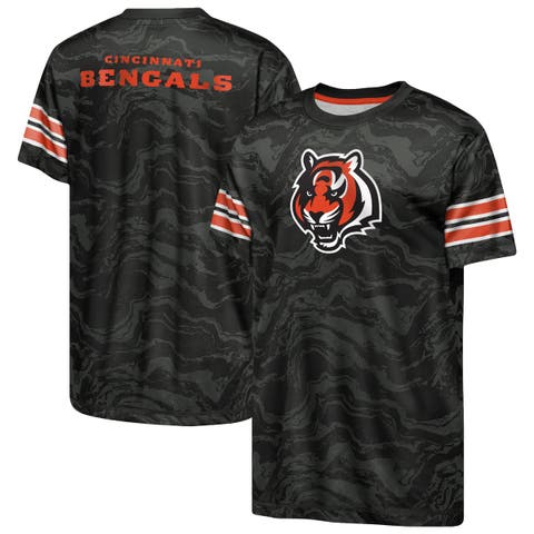 Youth Outerstuff  Black Cincinnati Bengals Slant Route Performance T-Shirt