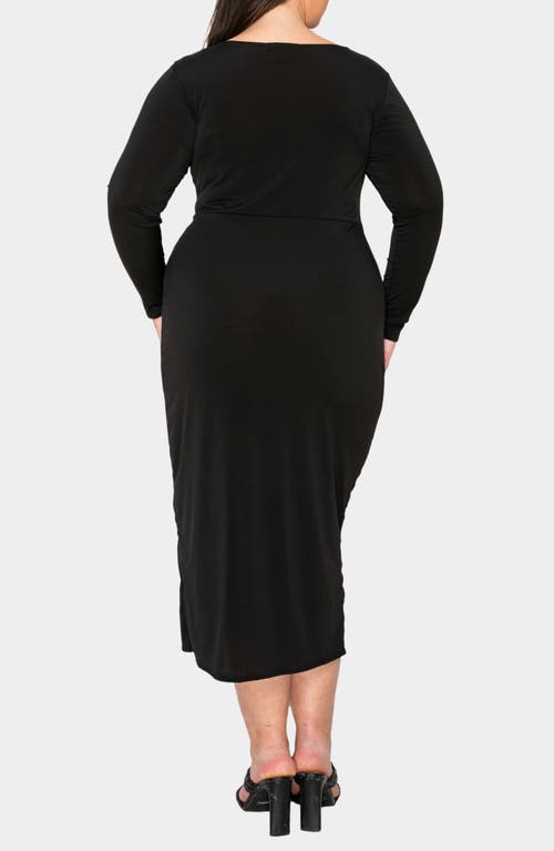 L I V D Estelle Ruched Body-con Midi Dress In Black