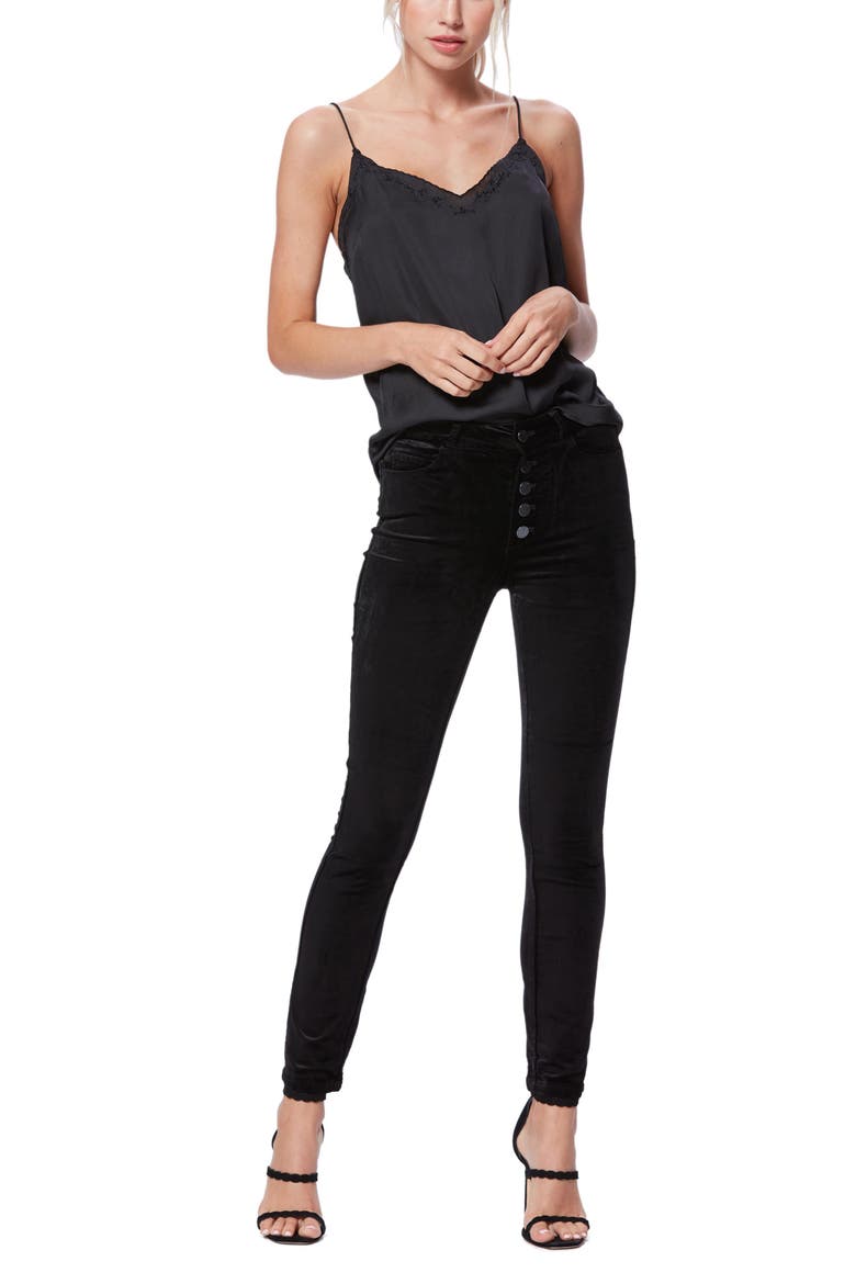 Hoxton Velvet Ankle Pants, Alternate, color, BLACK OVERDYE