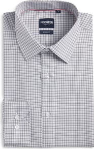 DANIEL HECHTER Modern Fit Check Textured Cotton Dress Shirt