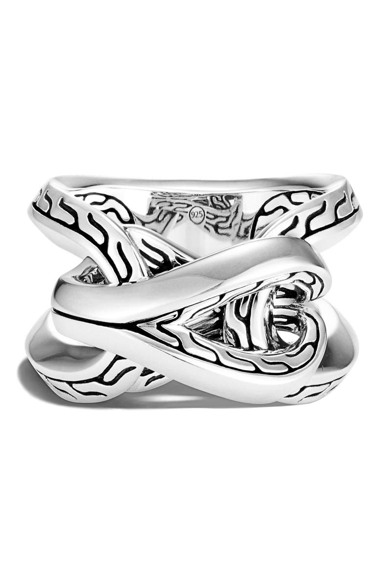 John Hardy Classic Chain Asli Sterling Silver Ring, Alternate, color, 
