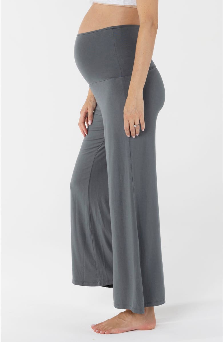 Angel Maternity Debra Wide Leg Maternity Lounge Pants, Alternate, color, Slate Grey