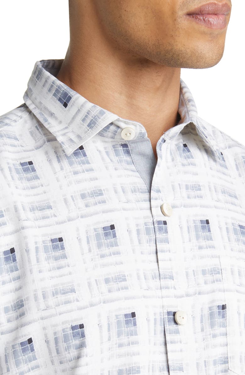 Tommy Bahama Men's Echo Beach Tiles Short Sleeve Silk Button-Up Shirt, Alternate, color,