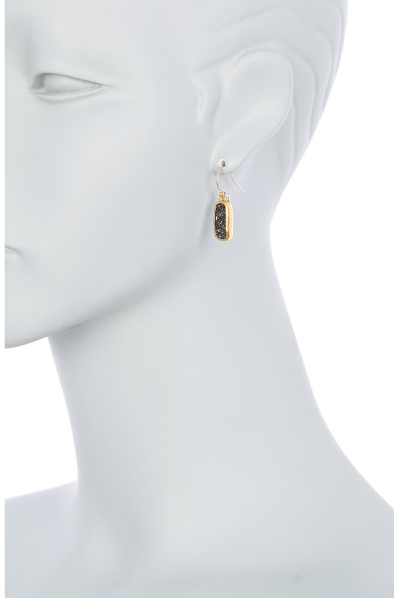 Sterling Silver & 24K Yellow Gold Plated Mystere Rectangle Drop Earrings, Alternate, color, SILVER