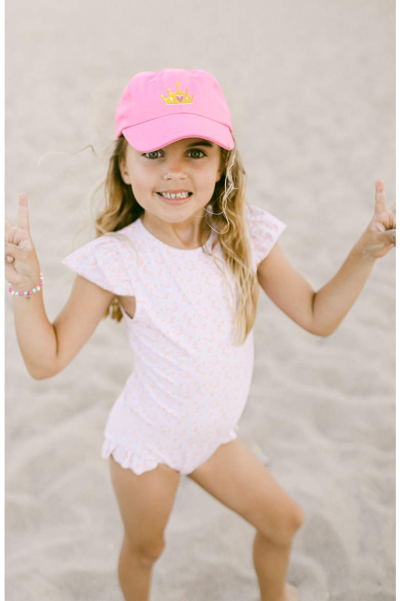 Princess Crown Twill Bow Baseball Hat, Alternate, color, Magenta