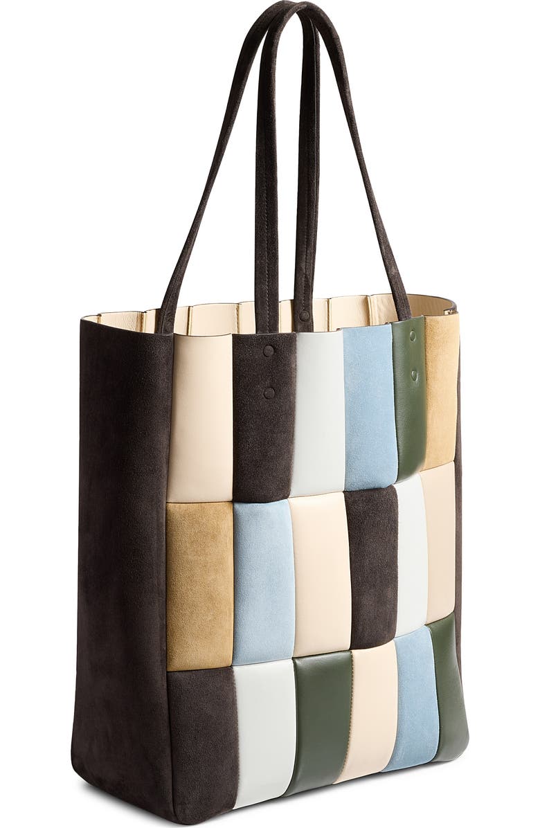 Khaite Zoe Patchwork Panel Suede & Leather Tote, Alternate, color,