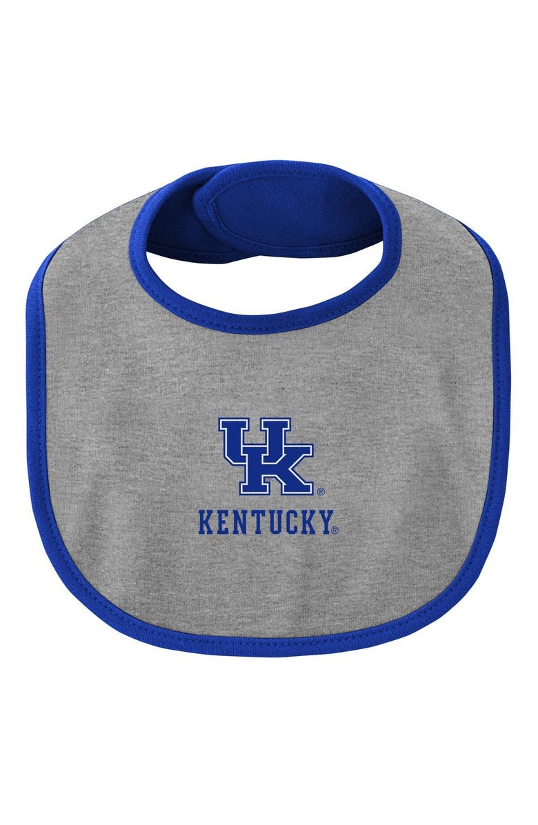 Outerstuff Newborn & Infant Royal/Heather Gray Kentucky Wildcats Little Champ Bodysuit Bib & Booties Set, Alternate, color, 